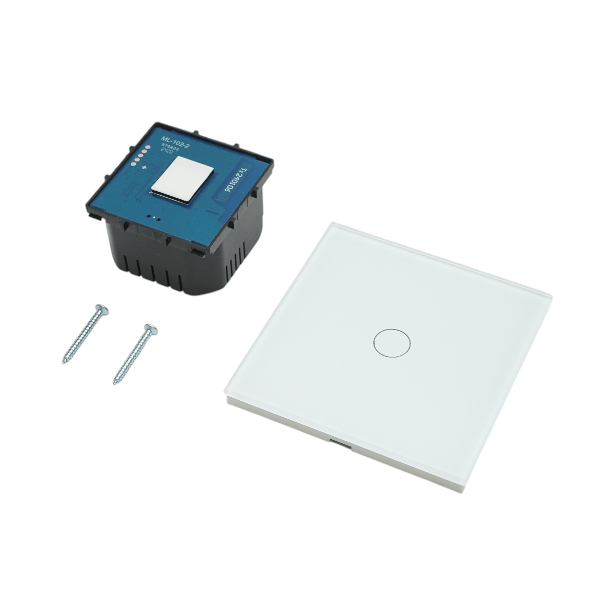 Intrerupator touch cap scara alb 220V, indicator luminos, rama sticla 86x86x34mm - imagine 5