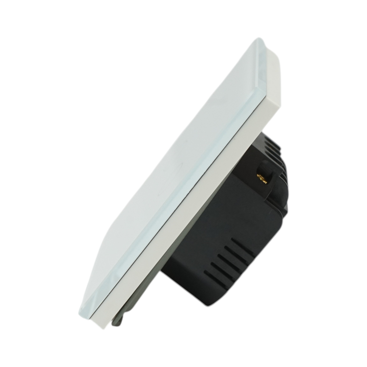 Intrerupator touch dublu cap scara alb 220V, indicator luminos, rama sticla 86x86x34mm - imagine 3