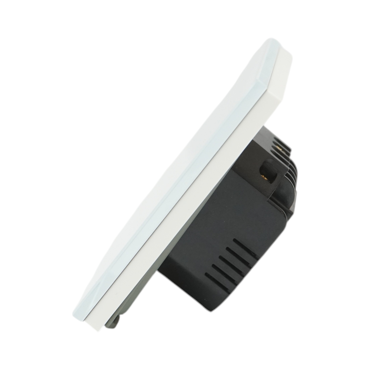 Intrerupator touch triplu cap scara alb 220V, indicator luminos, rama sticla 86x86x34mm - imagine 3