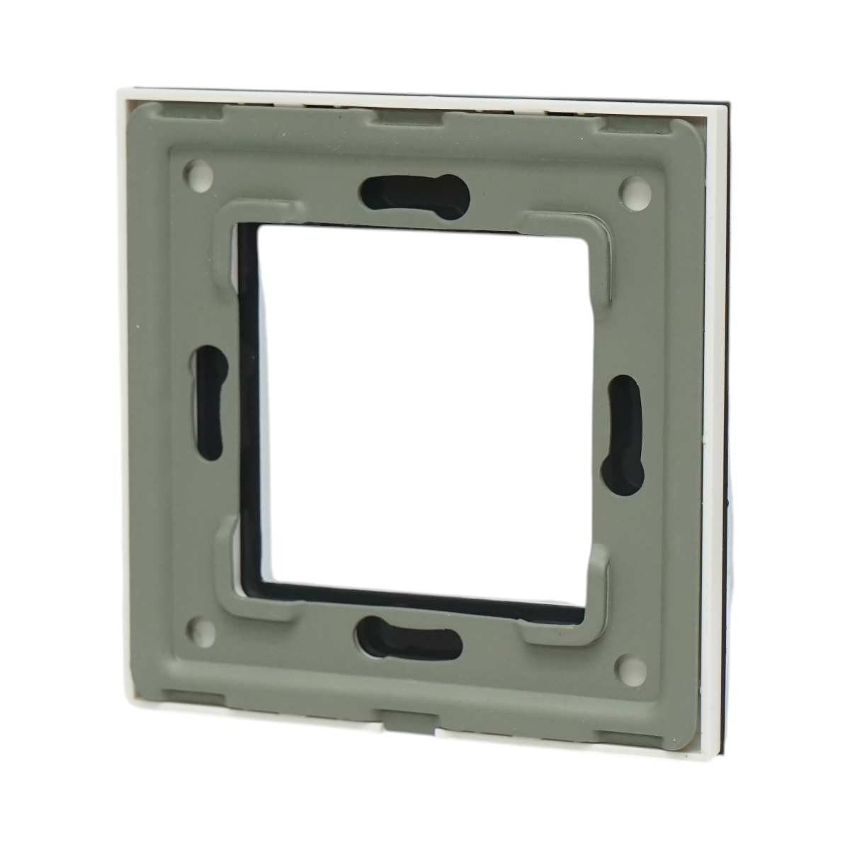 Rama simpla sticla alba priza si intrerupator 86x86x10mm - imagine 2