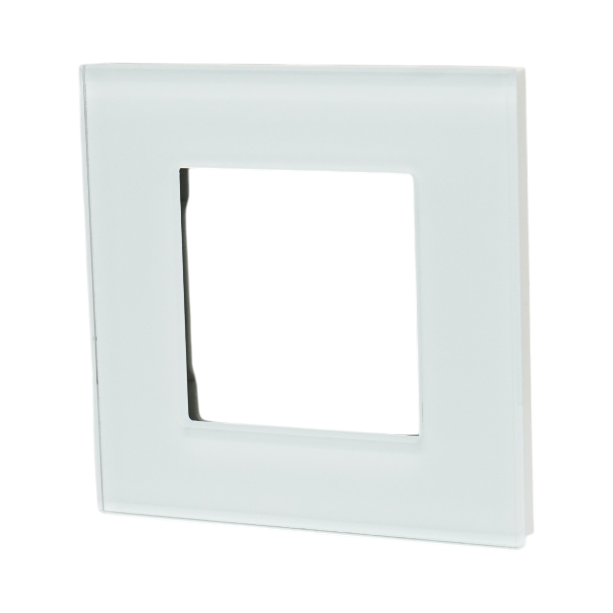 Rama simpla sticla alba priza si intrerupator 86x86x10mm - imagine 4