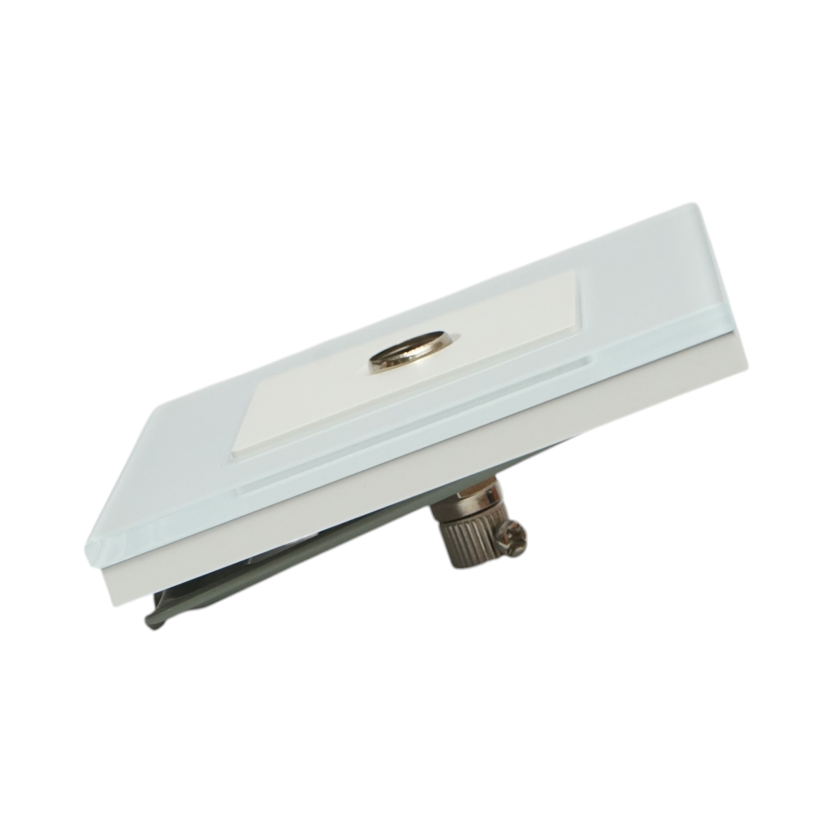 Priza TV alba incastrata cu rama din sticla 86x86mm - imagine 3