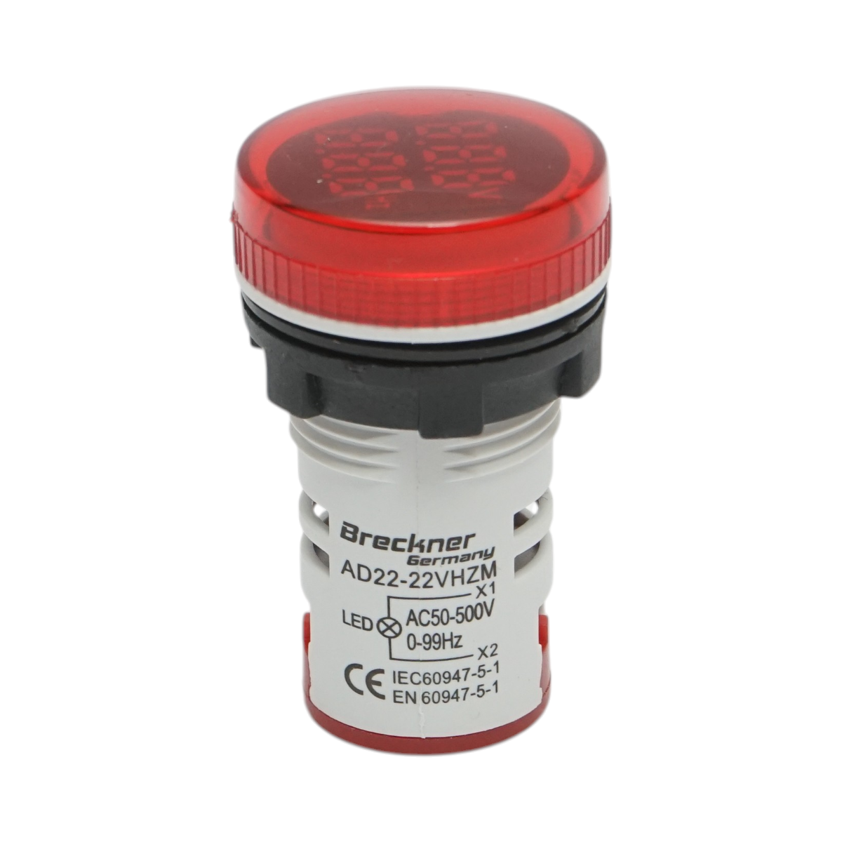 Indicator voltmetru si frecventa LED rosu 0-99Hz/50-500V AC Breckner Germany