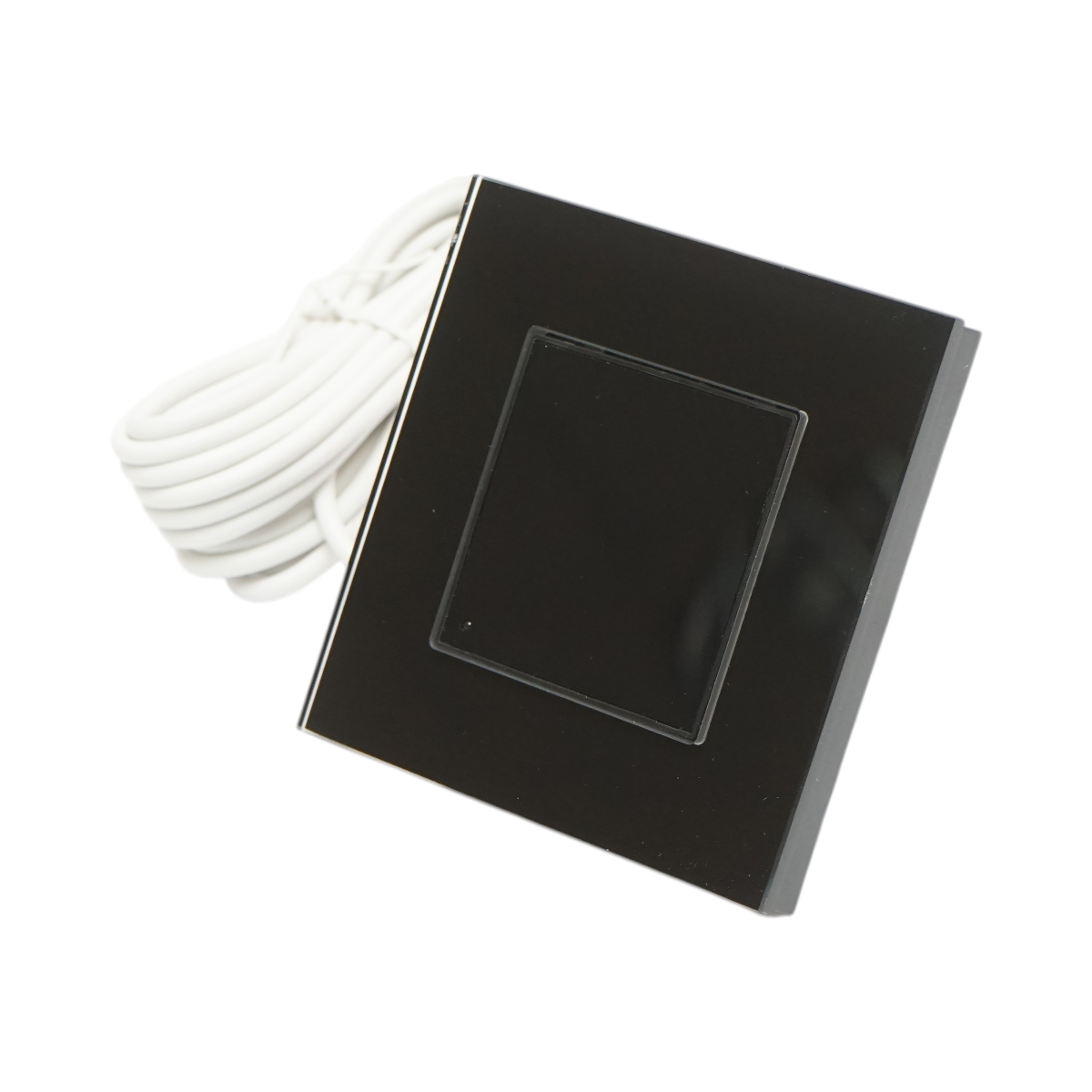 Termostat WiFi incalzire in pardoseala si boiler, afisaj digital, senzor extern, rama sticla neagra 86x86mm