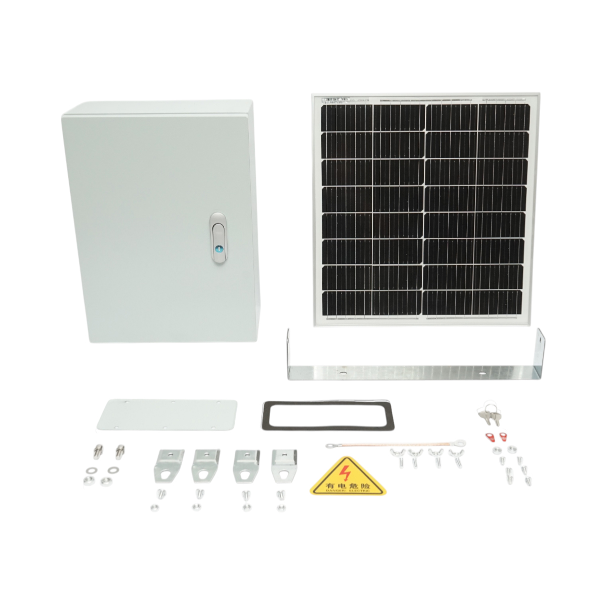 Panou solar 30W cu tablou metalic exterior pentru aparat gard electric si baterie IP65 Breckner Germany - imagine 2