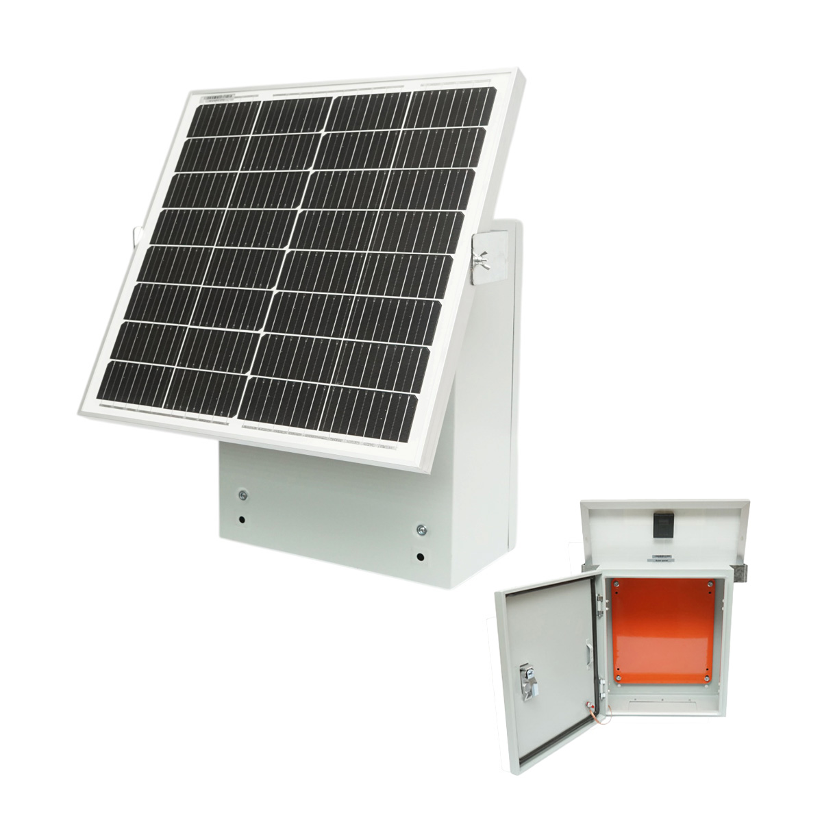 Panou solar 30W cu tablou metalic exterior pentru aparat gard electric si baterie IP65 Breckner Germany