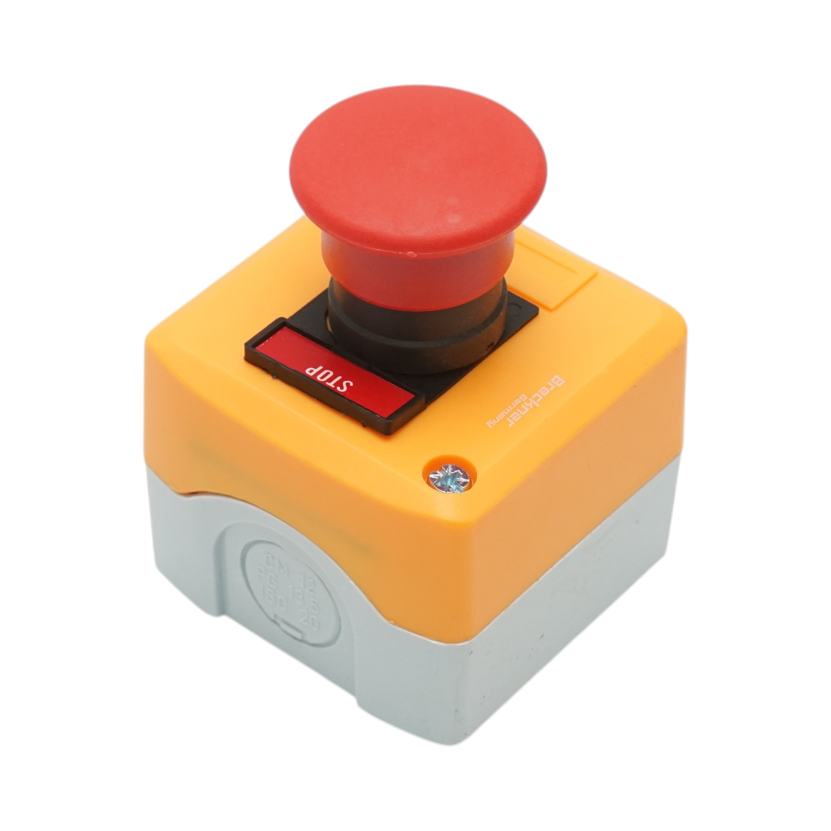 Carcasa buton comanda STOP rosu tip ciuperca cu revenire 1NC 40mm Breckner Germany