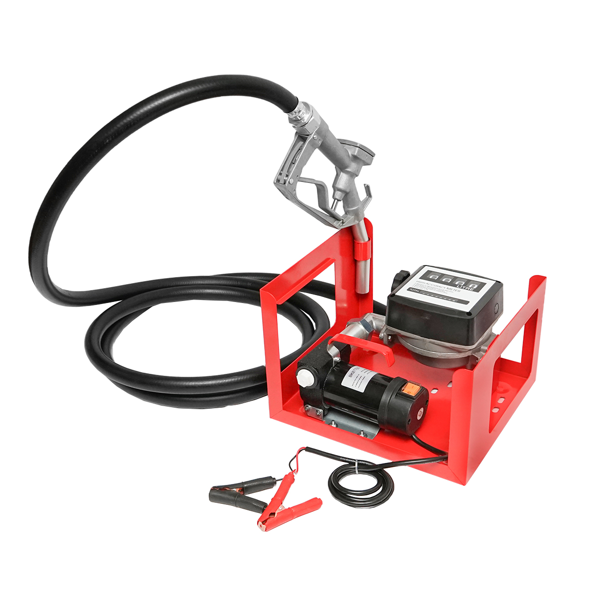 Kit pompa transfer motorina 12V, debit 40L/min cu contor, furtun aspiratie 1,5m, furtun transfer 4m si pistol Breckner Germany - imagine 2