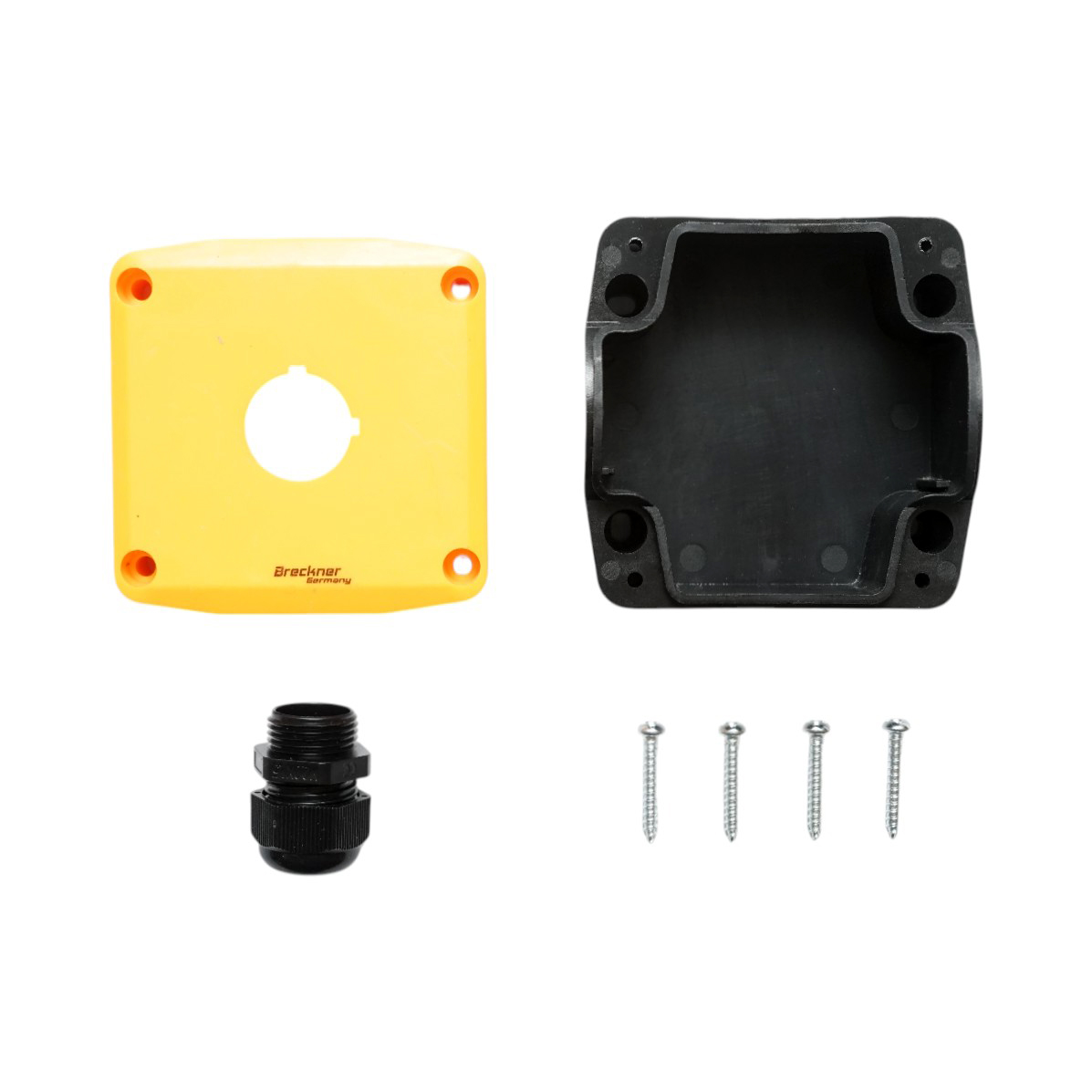 Carcasa comanda 1 buton galbena cu protectie 78x78x54mm IP68 Breckner Germany - imagine 5
