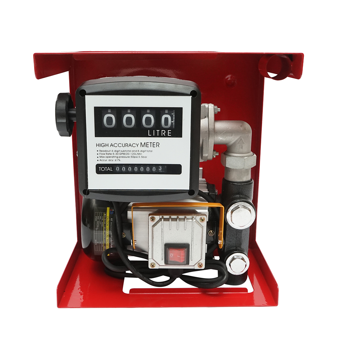 Pompa transfer motorina 220V 550W Breckner  Debit 60L/min. (Kit cu contor, furtun aspiratie 1,5M, furtun transfer 4M, Pistol) - imagine 2