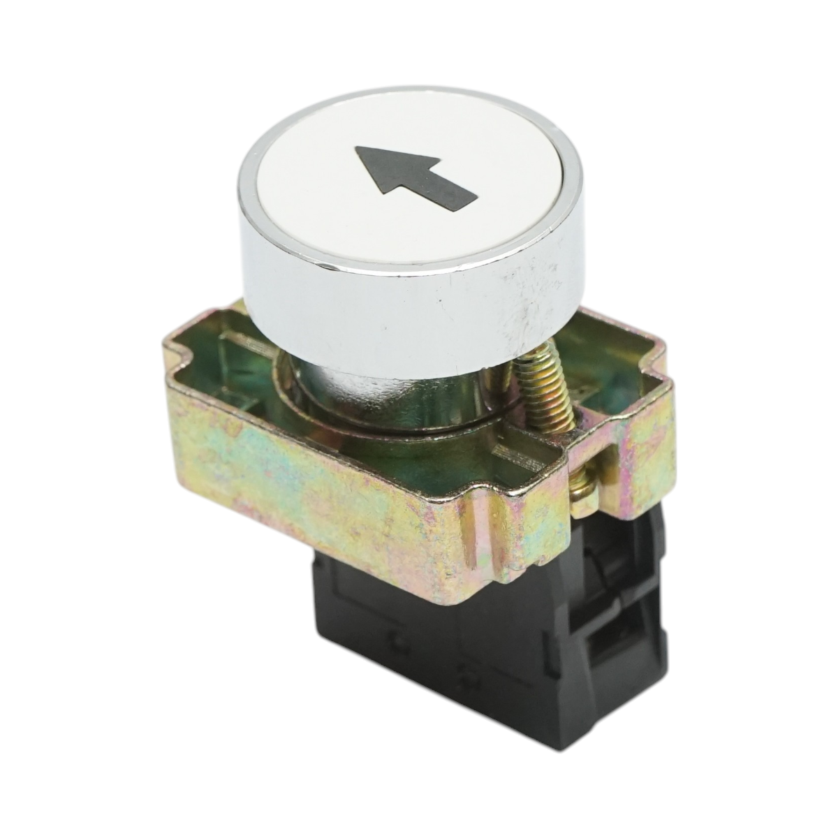 Buton comanda cu revenire alb si marcaj sageata 1NO, 400V/10A, LAY5 Breckner Germany - imagine 3