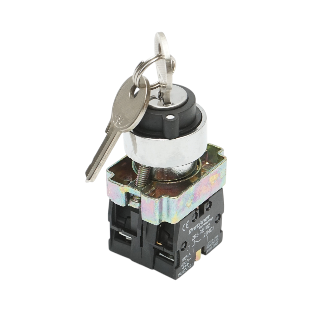 Selector 2 pozitii cu retinere si cheie 1NO+1NC, 400V/10A, LAY5-BG45 Breckner Germany - imagine 2