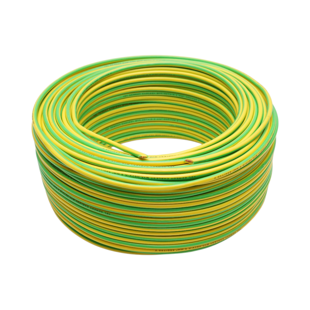 Cablu impamantare cupru 6mm galben-verde MYF H07V-K, izolatie PVC 450/750V 100m/rola