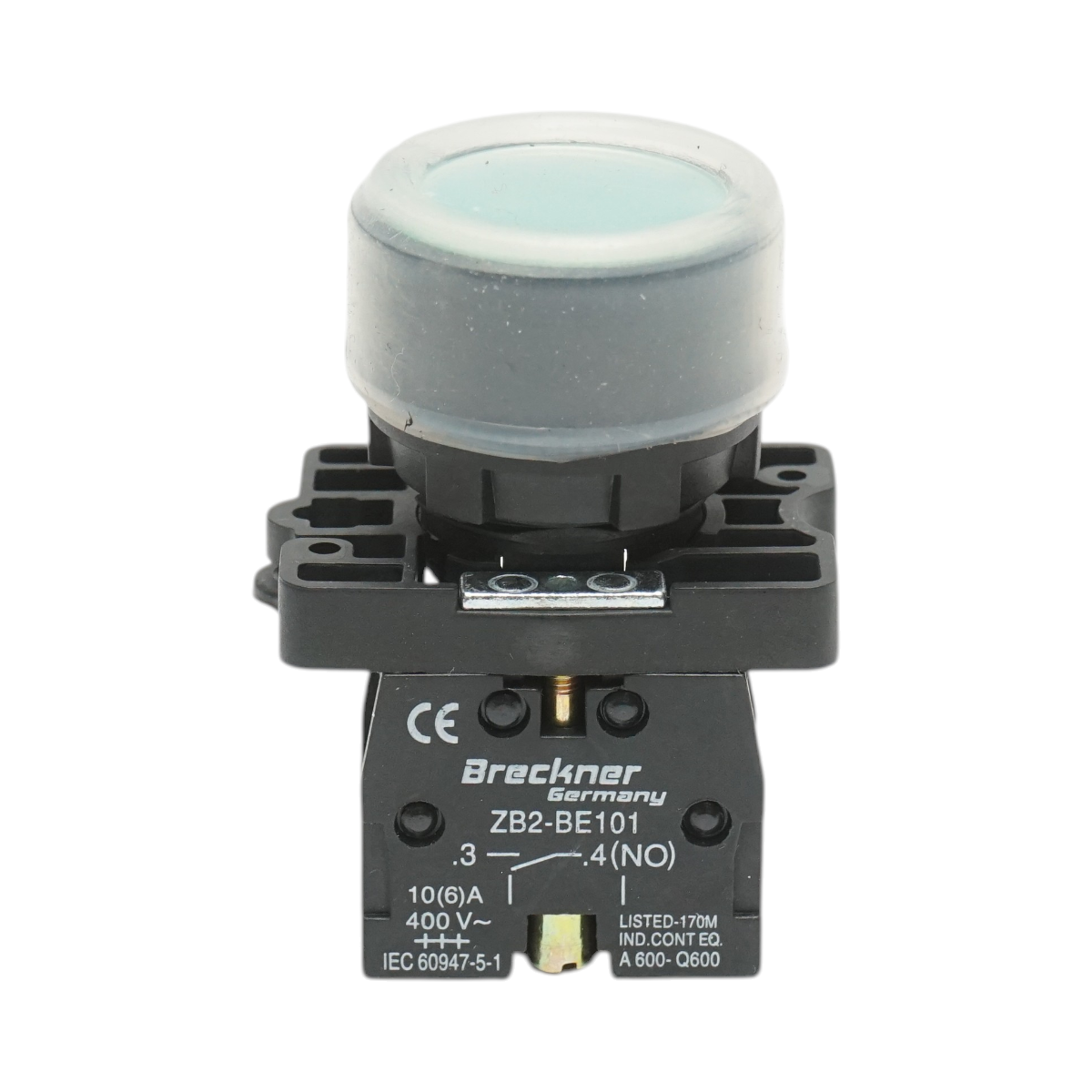 Buton comanda cu capac protectie IP65 verde, 1NO, 400V/10A, LAY5-EP31 Breckner Germany