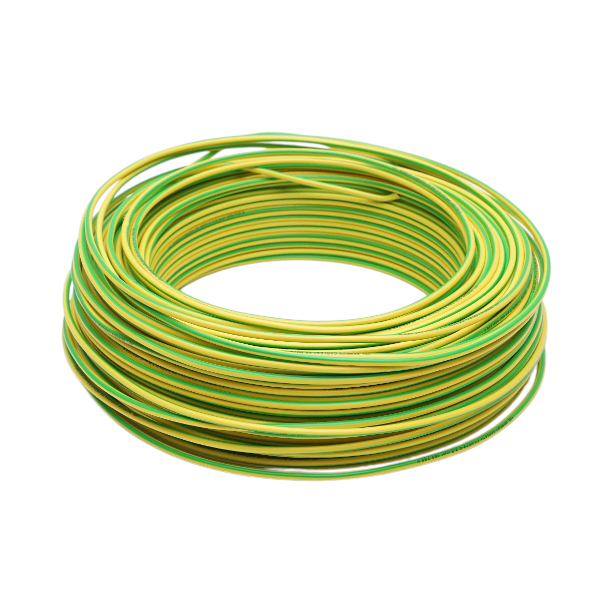 Cablu impamantare cupru 2.5mm galben-verde FY H07V-U, izolatie PVC 450/750V 100m/rola