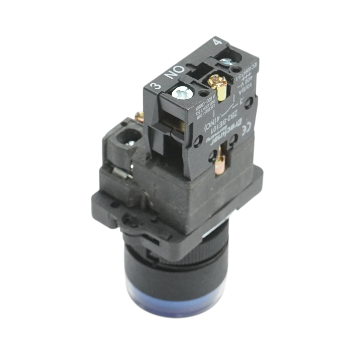 Buton indicator LED albastru cu rezistenta integrata 1NO, 24V, LAY5 Breckner Germany - imagine 4