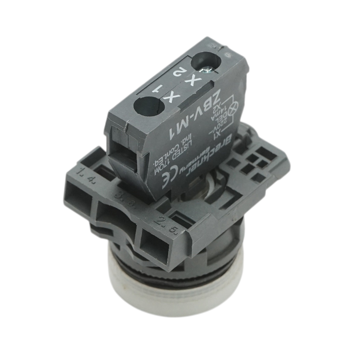 Indicator semnalizare LED alb 220V, 14mA, TB5 Breckner Germany - imagine 3