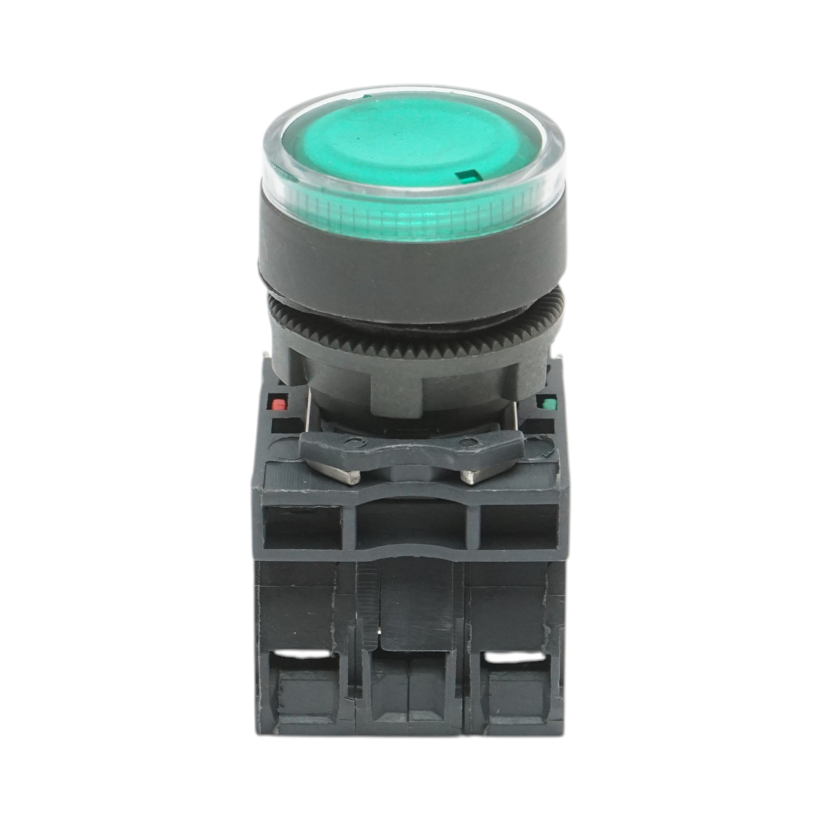 Buton comanda cu revenire si semnalizare LED verde 1NO+1NC, 24V/10A, TB5 Breckner Germany - imagine 2