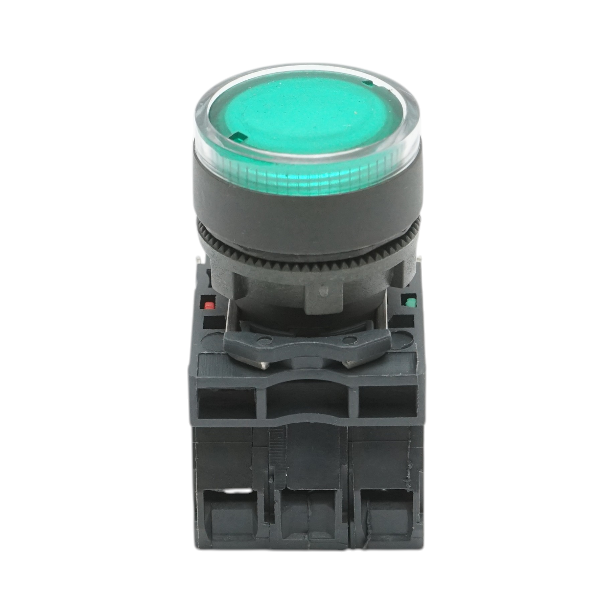 Buton comanda cu revenire si semnalizare LED verde 1NO+1NC, 220V/10A, TB5 Breckner Germany - imagine 2