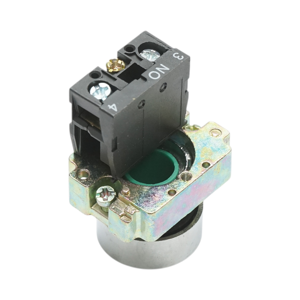 Buton comanda metalic verde cu revenire 1NO, 400V/10A, LAY5 Breckner Germany - imagine 4