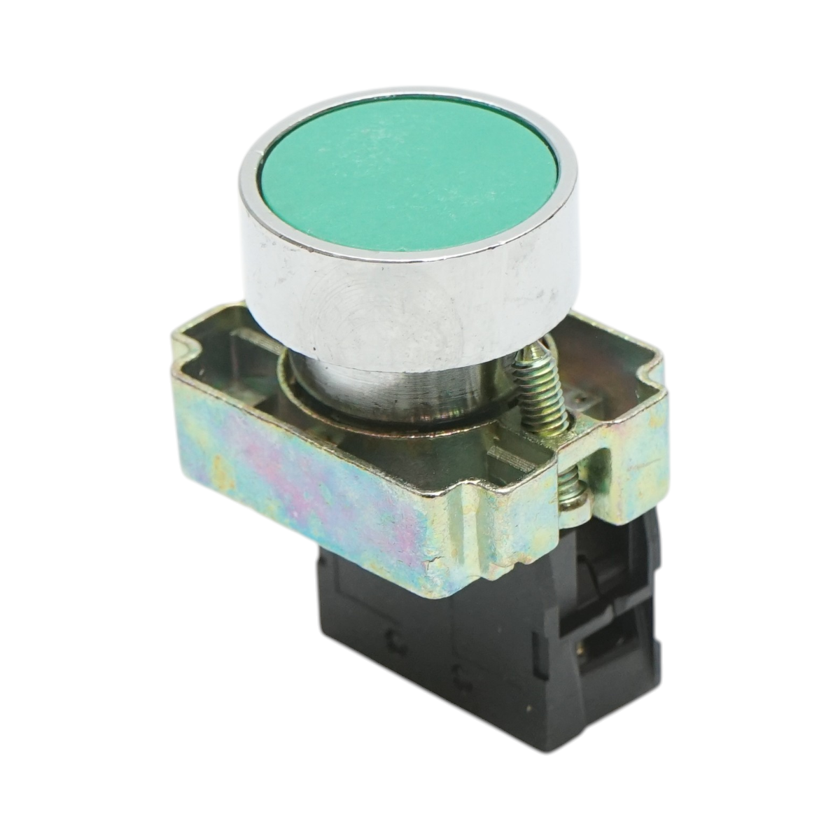 Buton comanda metalic verde cu revenire 1NO, 400V/10A, LAY5 Breckner Germany - imagine 5