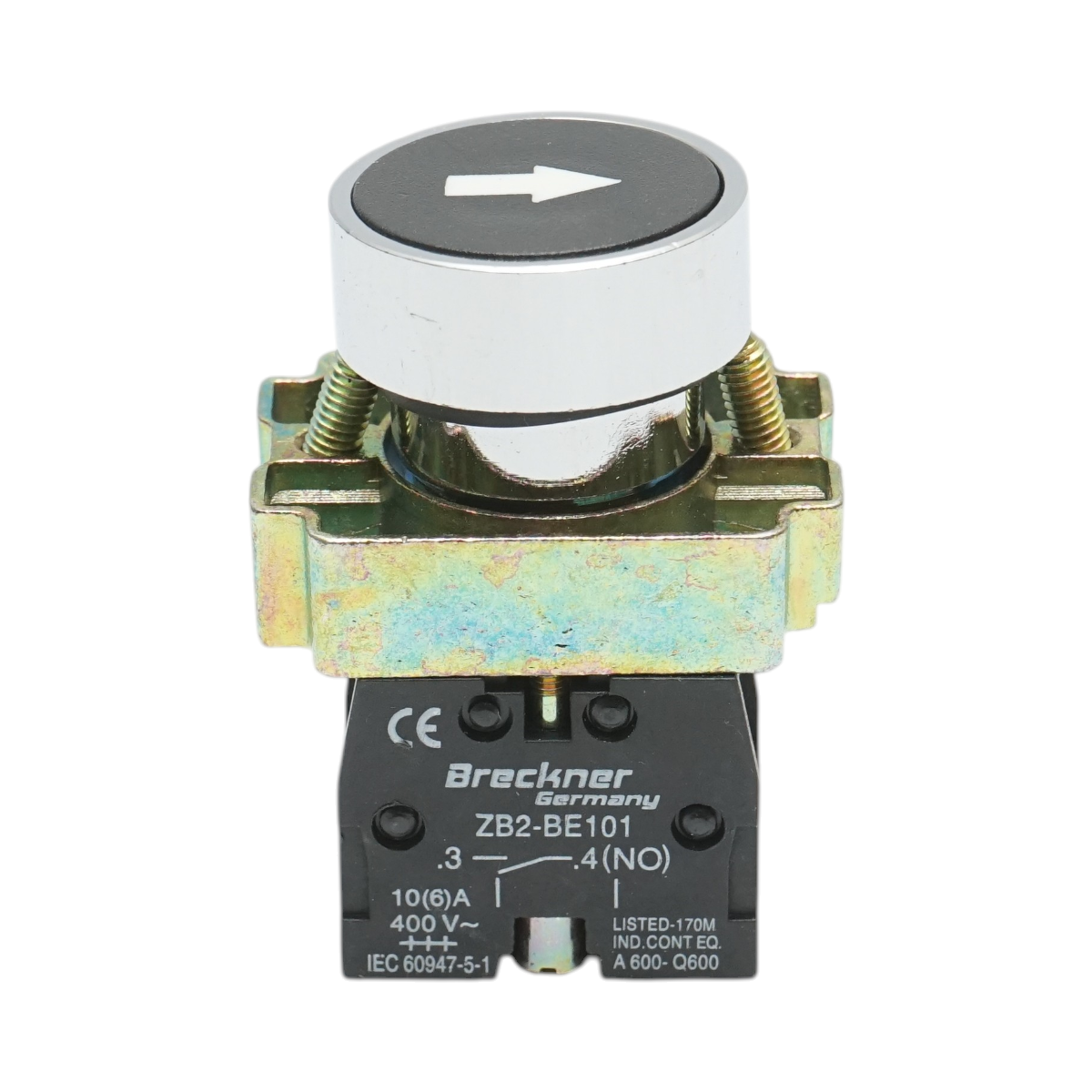 Buton comanda negru cu revenire si marcaj 1NO, 400V/10A, LAY5 Breckner Germany