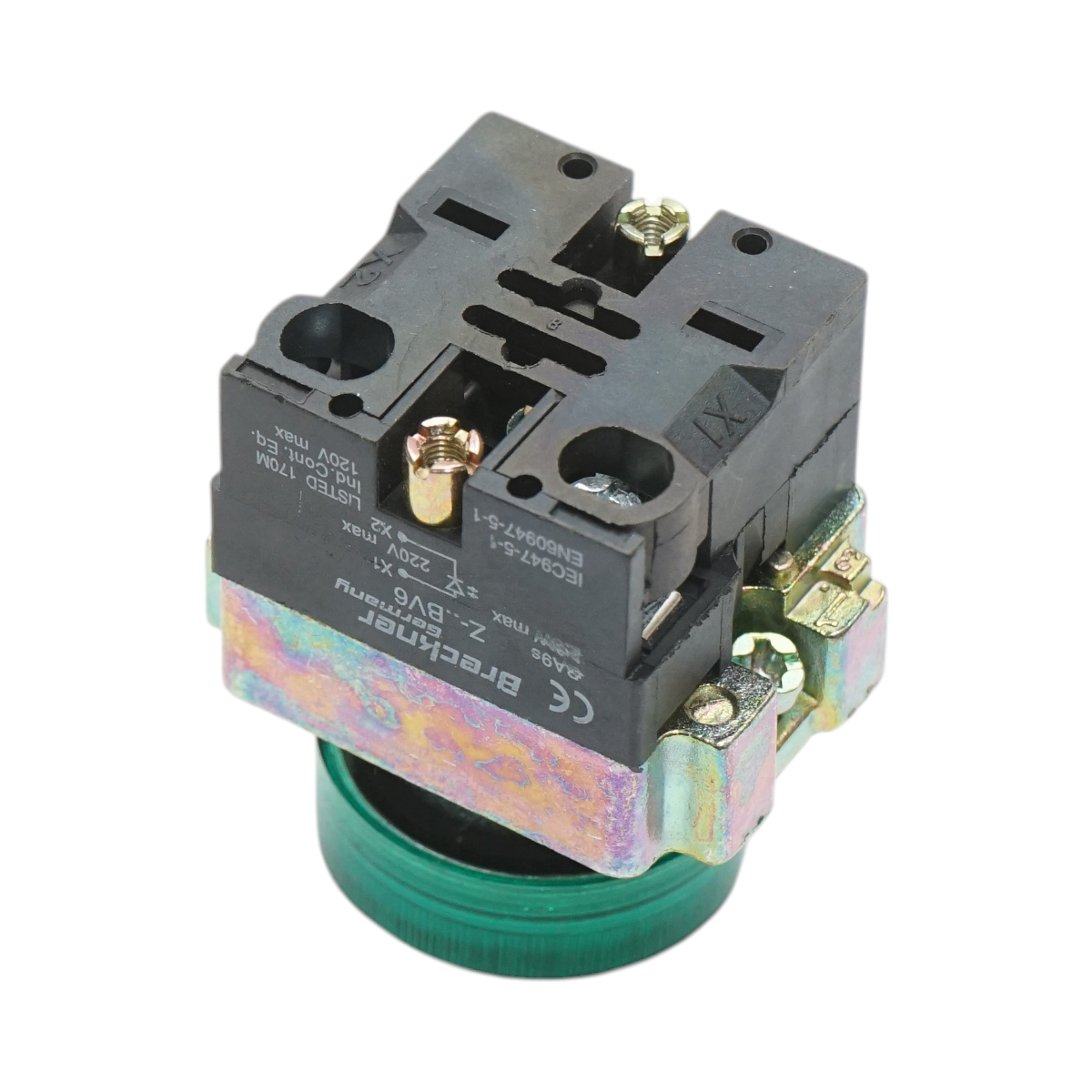 Buton indicator LED verde 220V LAY5 Breckner Germany - imagine 4