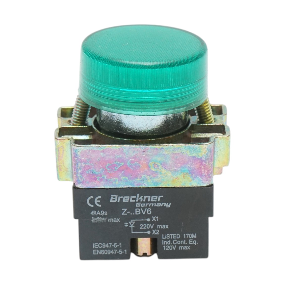 Buton indicator LED verde 220V LAY5 Breckner Germany