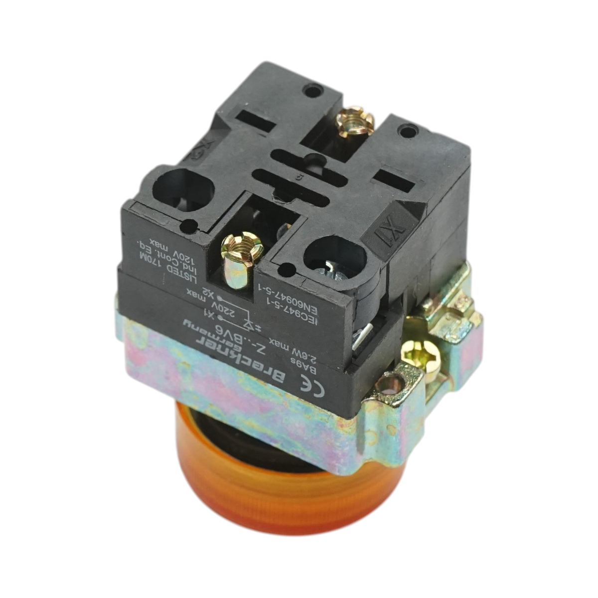 Buton indicator LED galben 220V LAY5 Breckner Germany - imagine 4