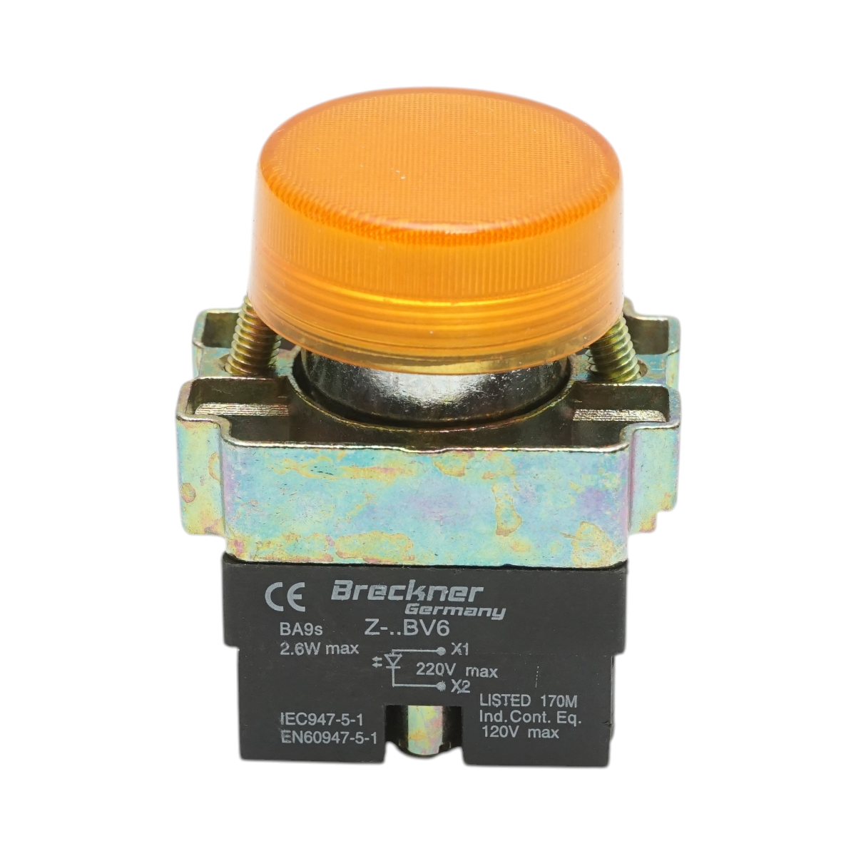 Buton indicator LED galben 220V LAY5 Breckner Germany