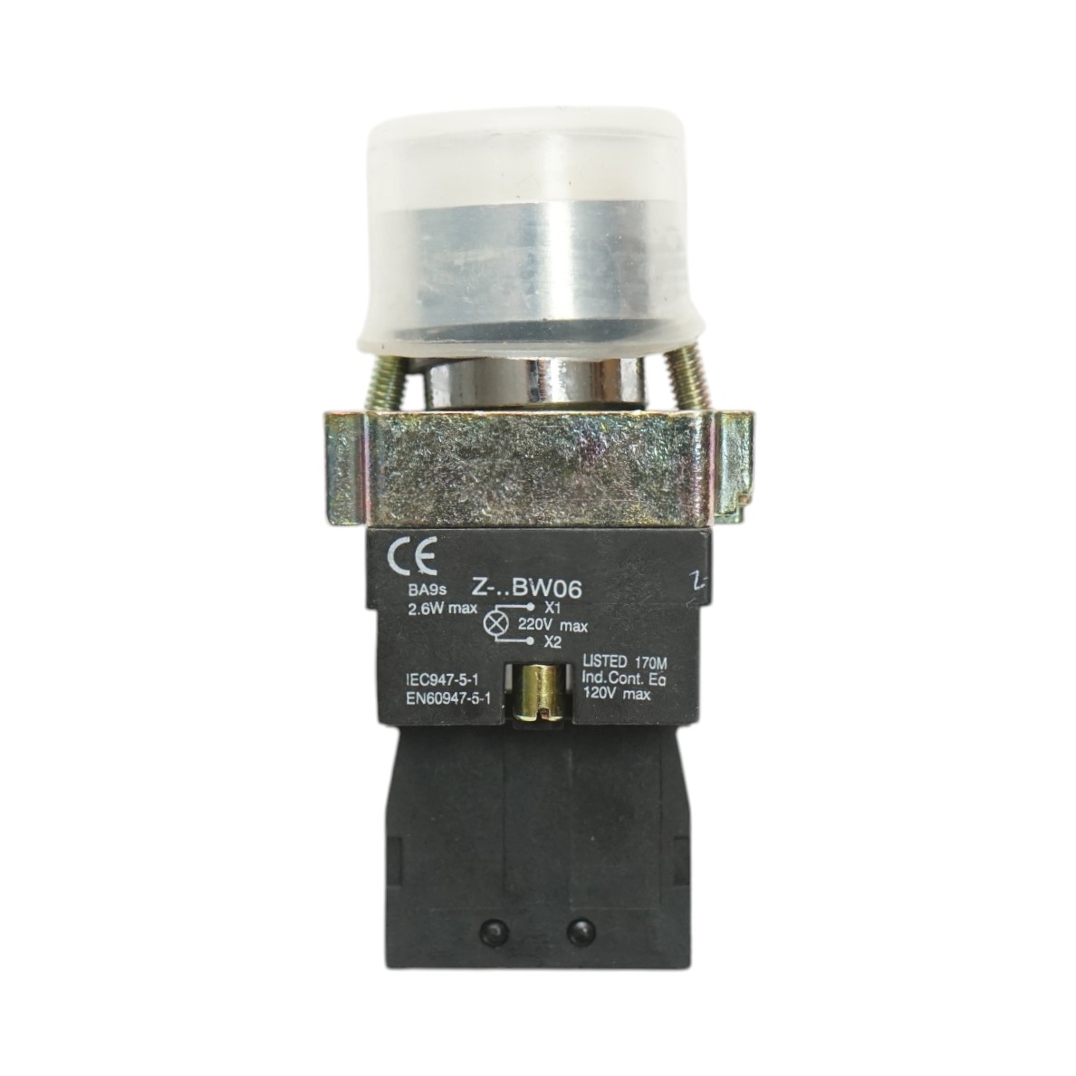 Lampa semnalizare alba cu alimentare directa si protectie 1NO, 220V, IP65, LAY5 Breckner Germany - imagine 2