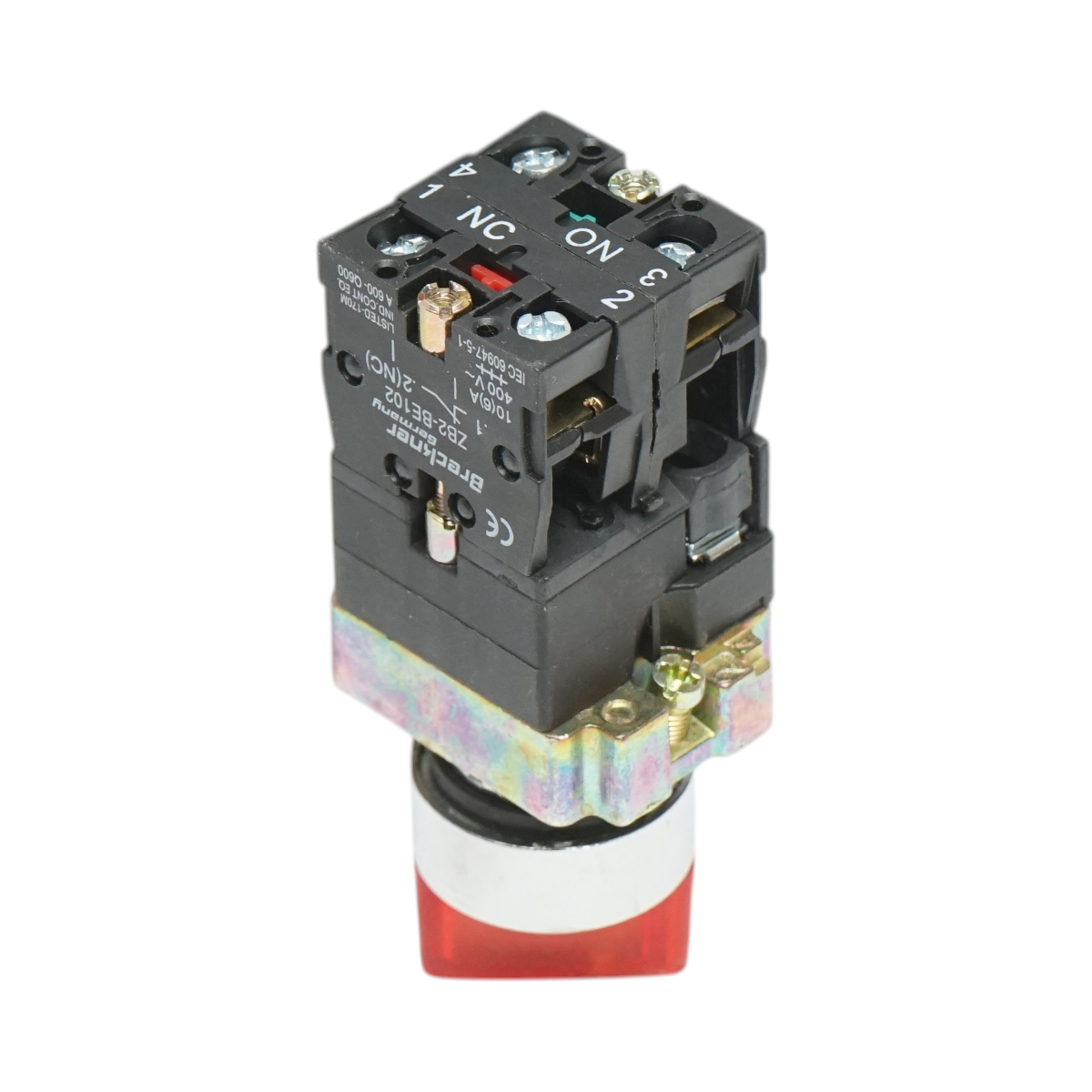 Selector 2 pozitii cu retinere si indicator semnalizare LED rosu 1NO+1NC, 24V, LAY5 Breckner Germany - imagine 3