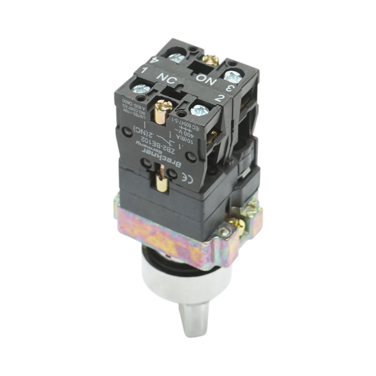 Selector 2 pozitii cu retinere si indicator semnalizare LED alb 1NO+1NC, 24V, LAY5 Breckner Germany - imagine 3