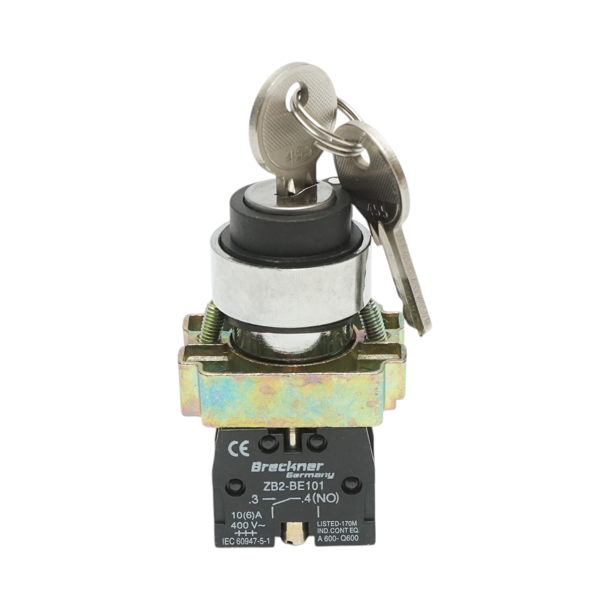 Selector 2 pozitii cu retinere si cheie 1NO, 400V/10A, LAY5-BG41 Breckner Germany - imagine 2