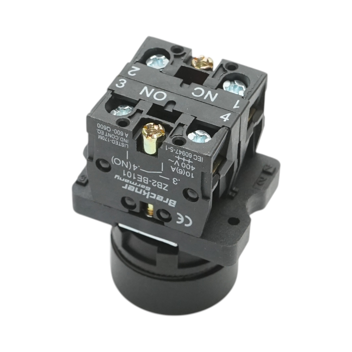 Buton comanda cu revenire negru 1NO+1NC, 400V/10A LAY5 Breckner Germany - imagine 4