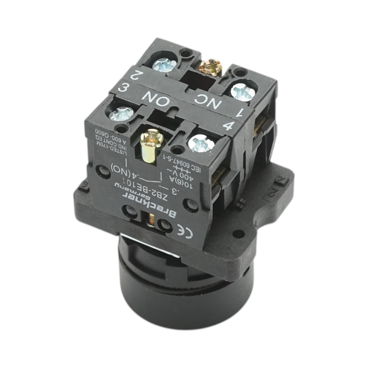 Buton comanda cu revenire verde 1NO+1NC, 400V/10A LAY5 Breckner Germany - imagine 4