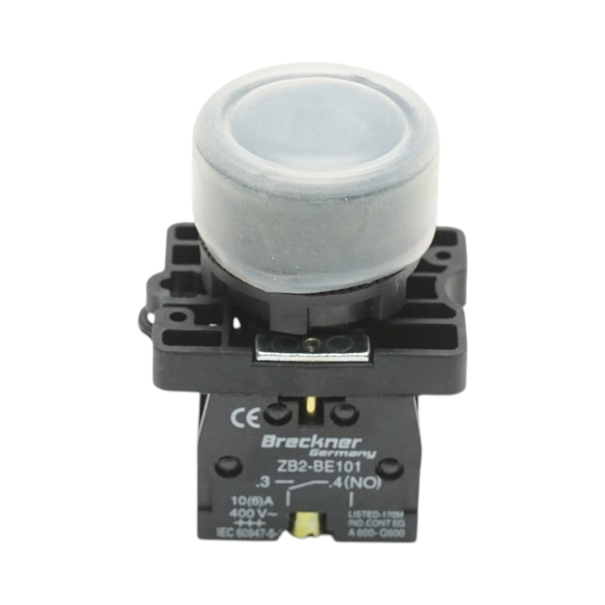 Buton comanda negru cu capac protectie 1NO, 400V/10A, LAY5-EP21, IP65 Breckner Germany