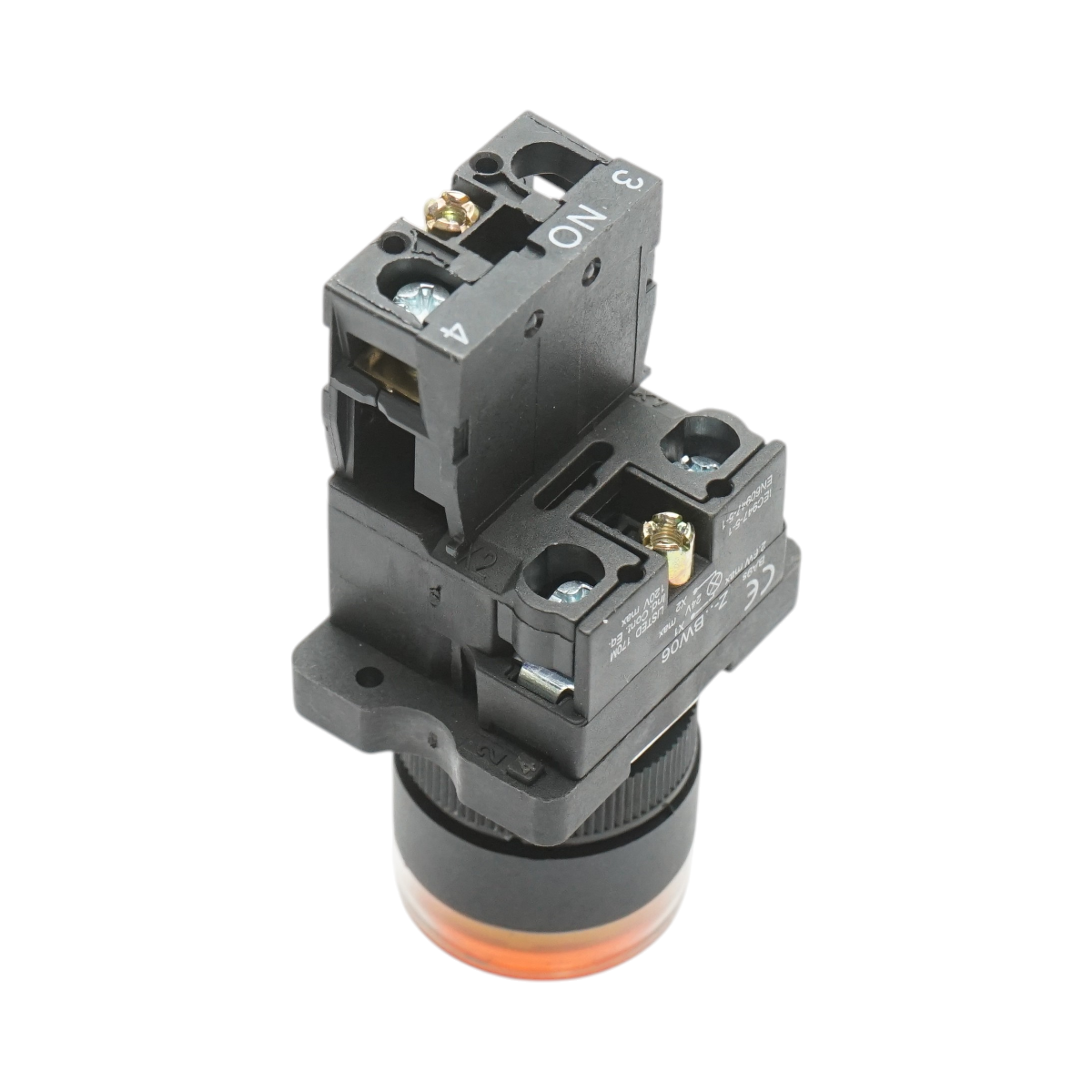 Buton indicator LED galben cu rezistenta integrata 1NO, 24V LAY5 Breckner Germany - imagine 4