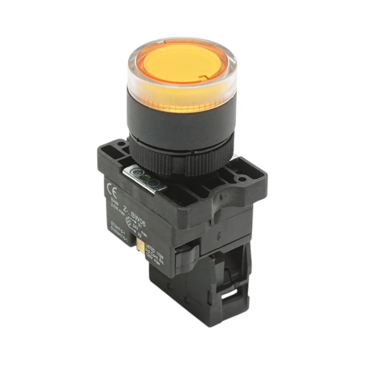 Buton indicator LED galben cu rezistenta integrata 1NO, 24V LAY5 Breckner Germany - imagine 3