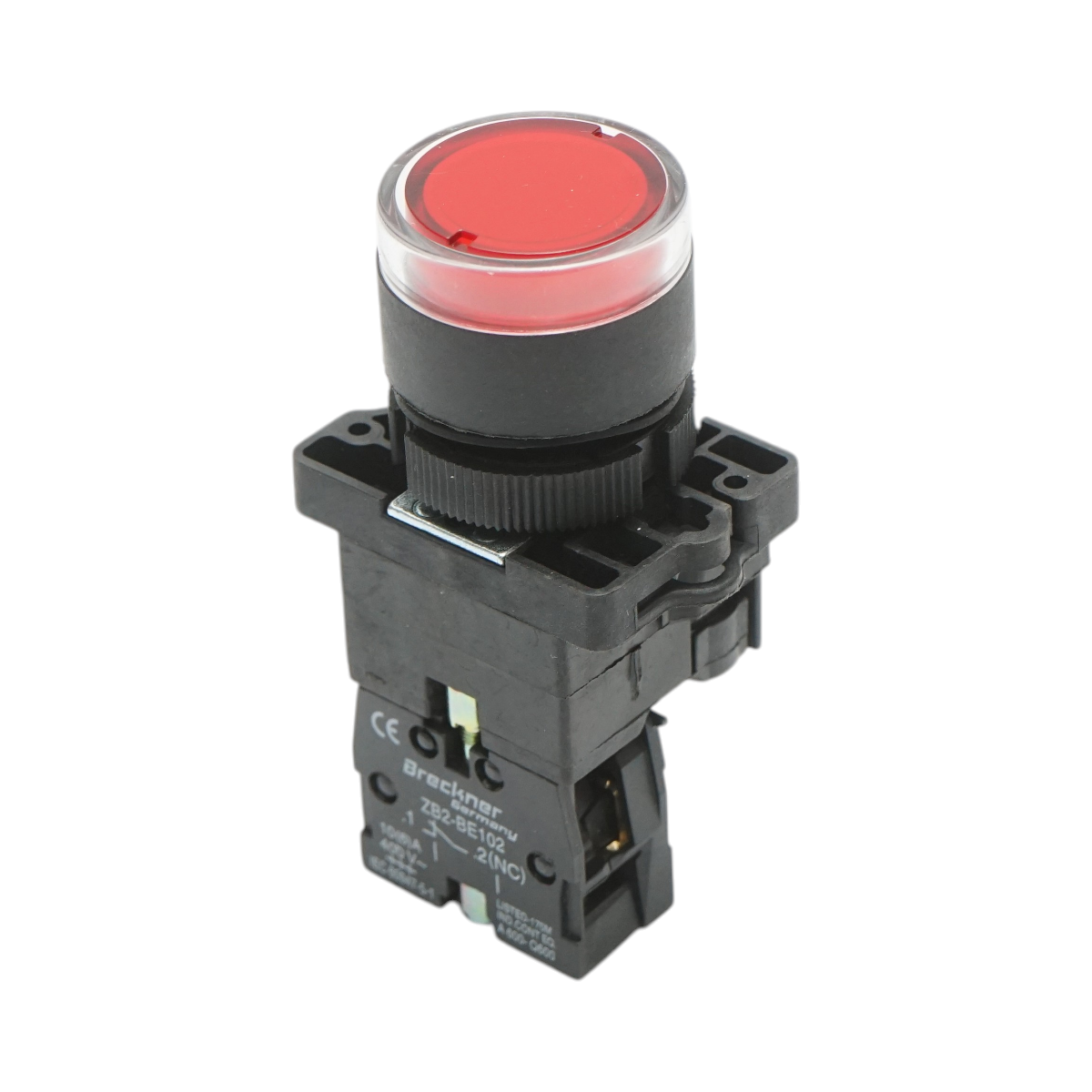 Buton indicator LED rosu cu rezistenta integrata 1NC, 24V LAY5 Breckner Germany - imagine 3
