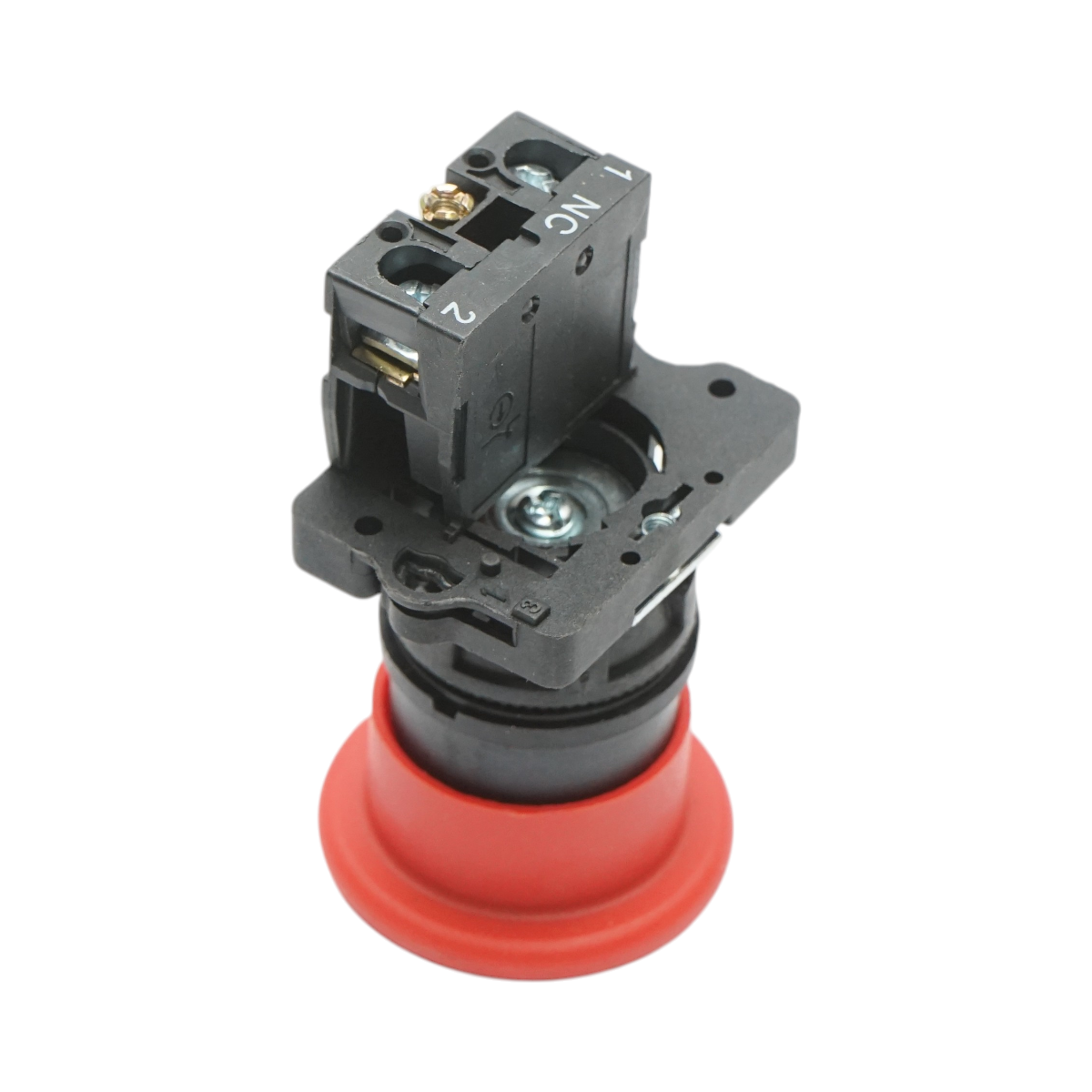 Buton comanda oprire de urgenta rosu cu deblocare prin rasucire si cheie 40mm, 1NC, 400V/10A LAY5 Breckner Germany - imagine 4