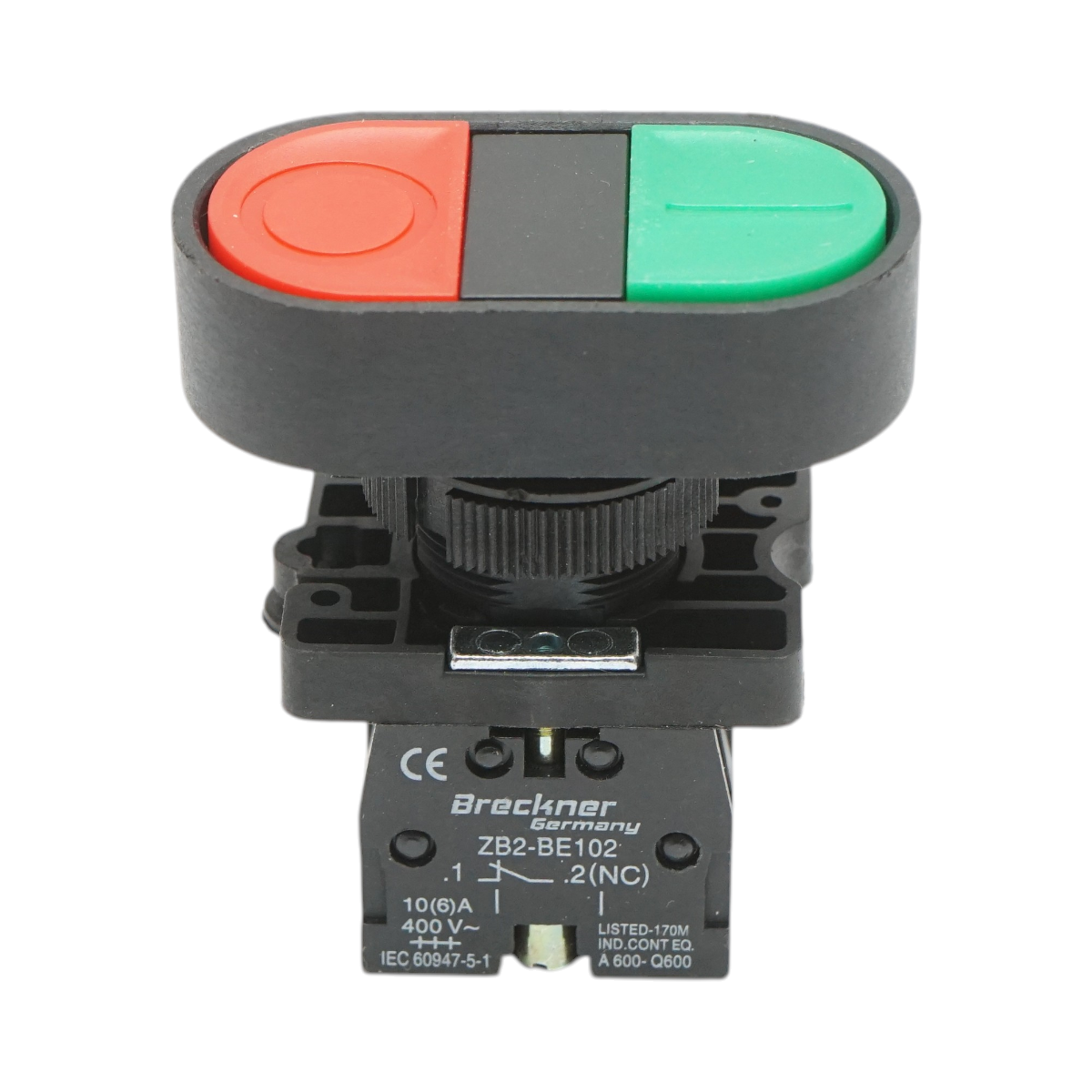 Buton comanda dublu 1NC, 400V/10A, LAY5 IP40 Breckner Germany