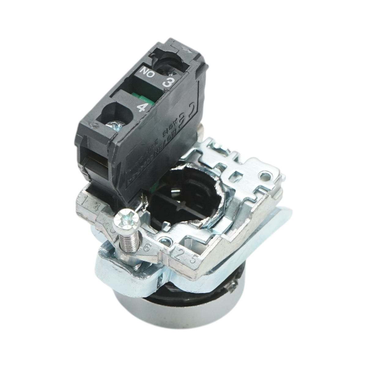 Buton comanda alb cu revenire si marcaj sageata 1NO, 10A, TB4 Breckner Germany - imagine 3