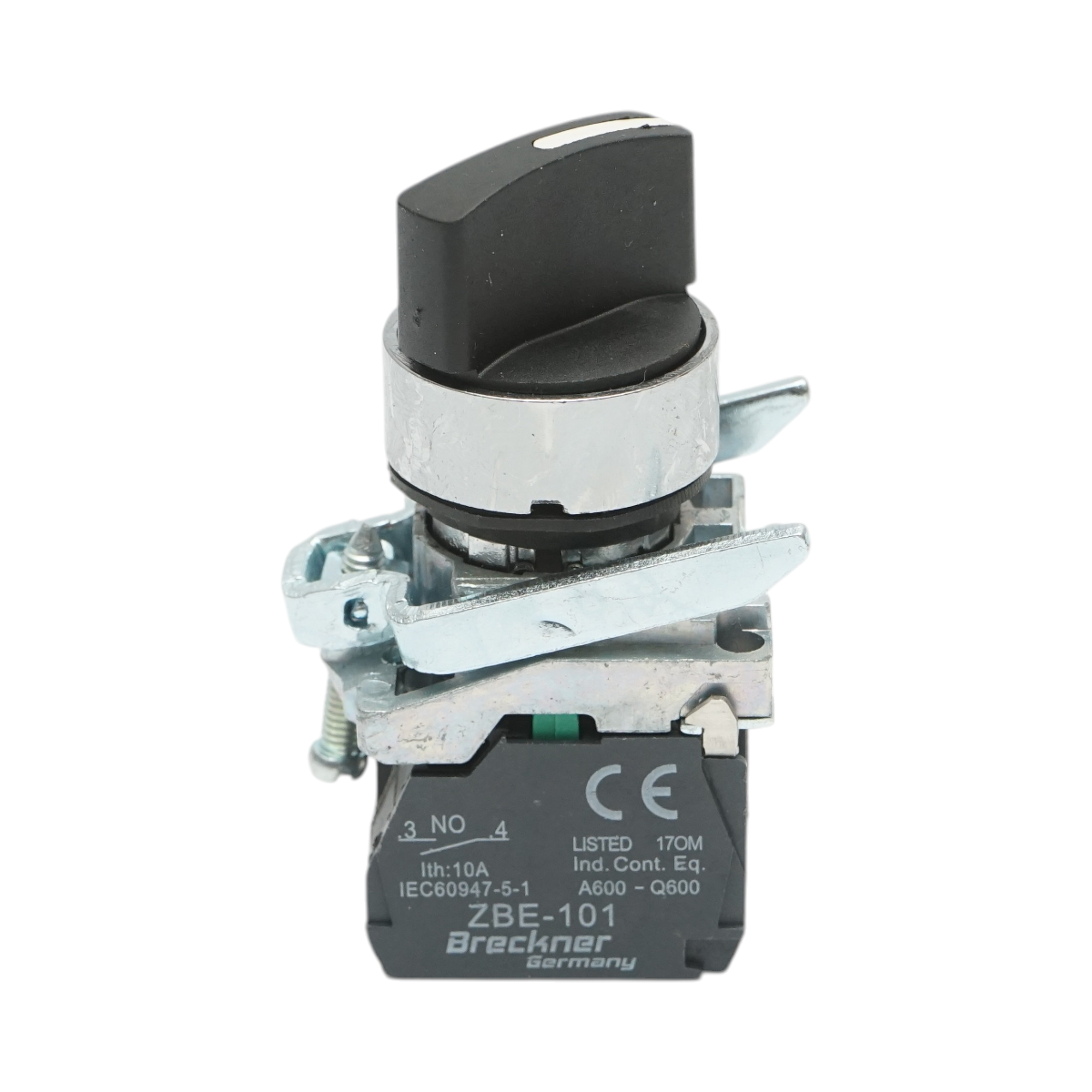 Selector 2 pozitii cu retinere 1NO+1NC, 24V/10A, TB4-BD25 Breckner Germany