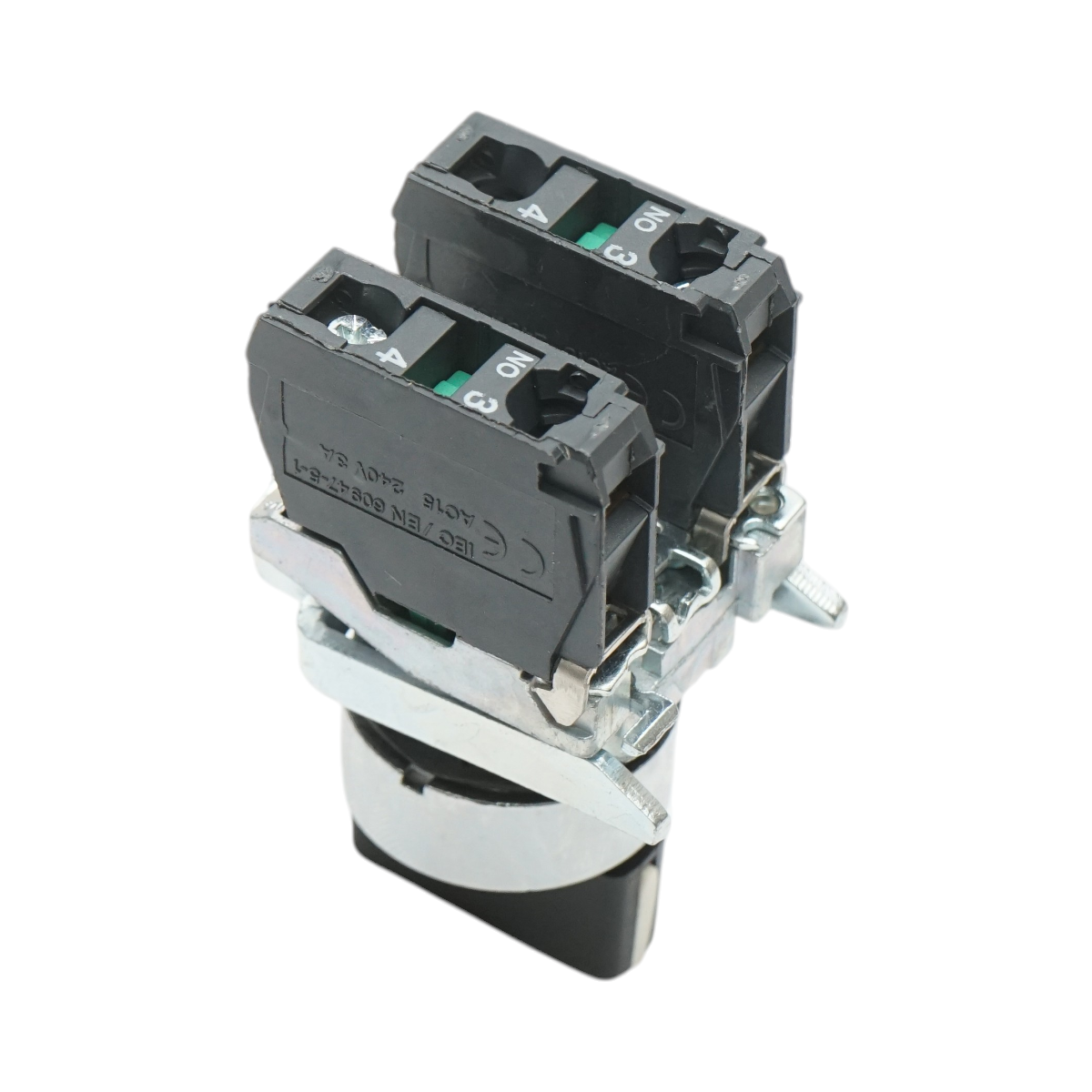 Selector 3 pozitii cu retinere negru 2NO, 24V/10A, TB4-BD33 Breckner Germany - imagine 4