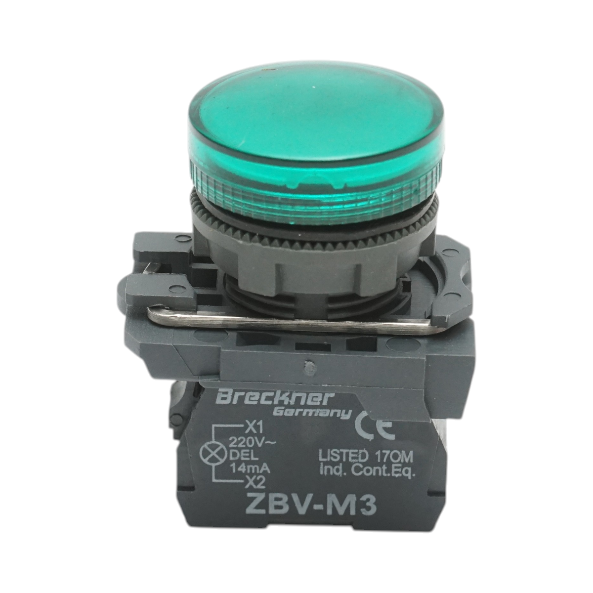 Indicator semnalizare LED verde 220V, 14mA, TB5 Breckner Germany