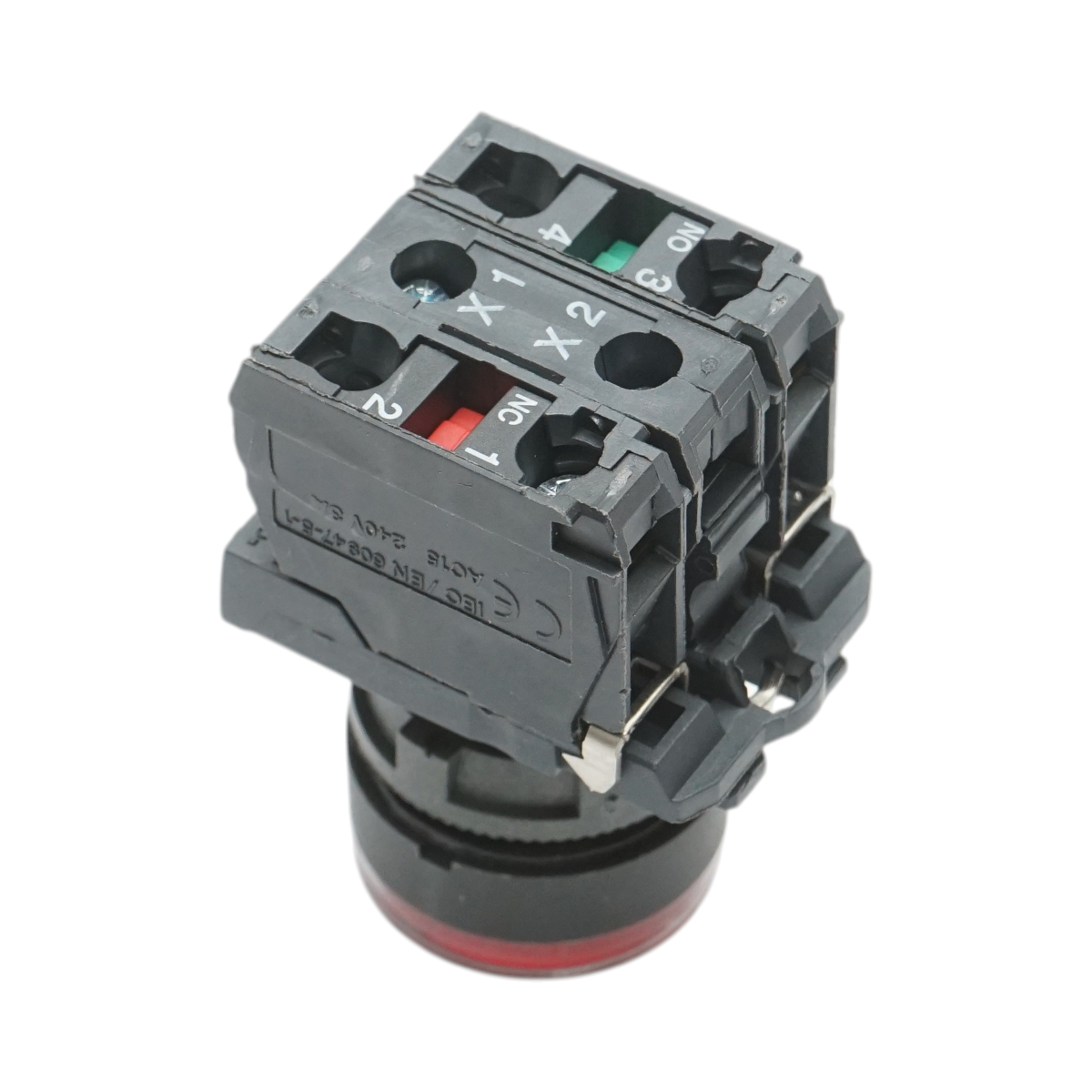 Buton comanda cu revenire si semnalizare LED rosu 1NO+1NC, 24V/10A TB5 Breckner Germany - imagine 4