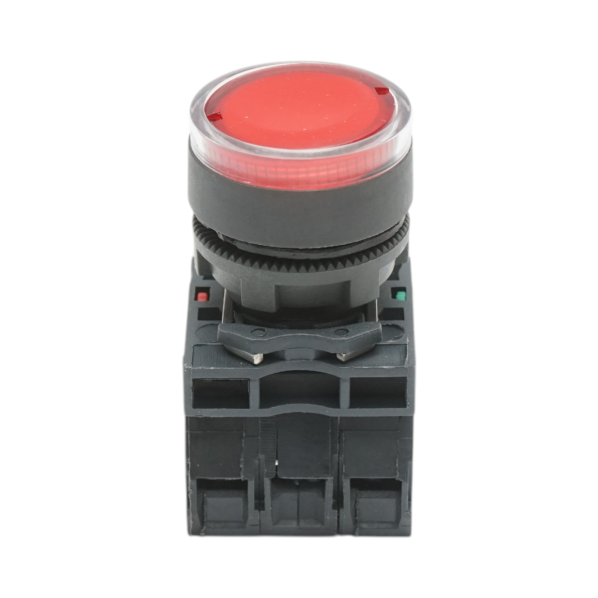 Buton comanda cu revenire si semnalizare LED rosu 1NO+1NC, 24V/10A TB5 Breckner Germany - imagine 2