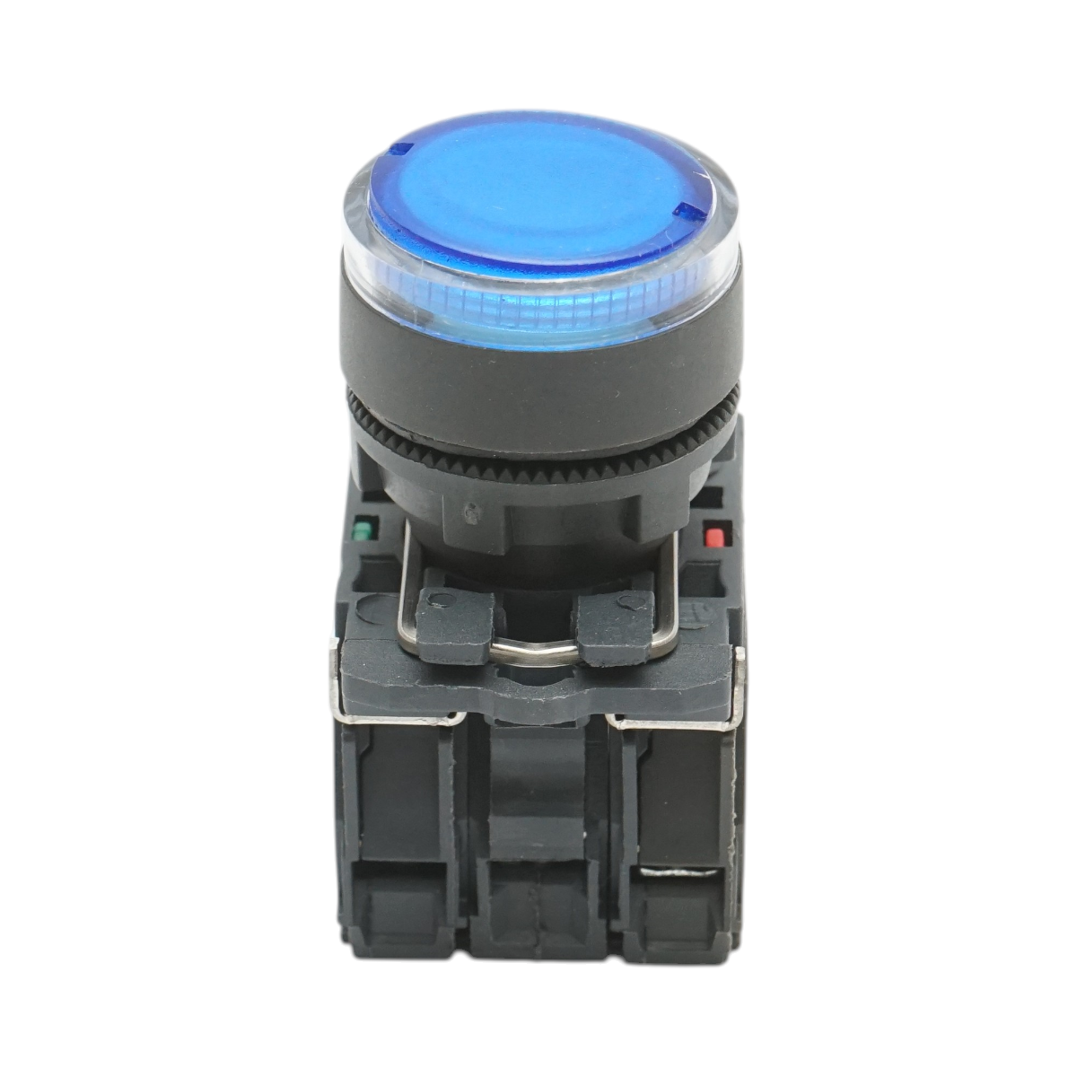 Buton comanda cu revenire si semnalizare LED albastru 1NO+1NC, 24V/10A TB5 Breckner Germany - imagine 2