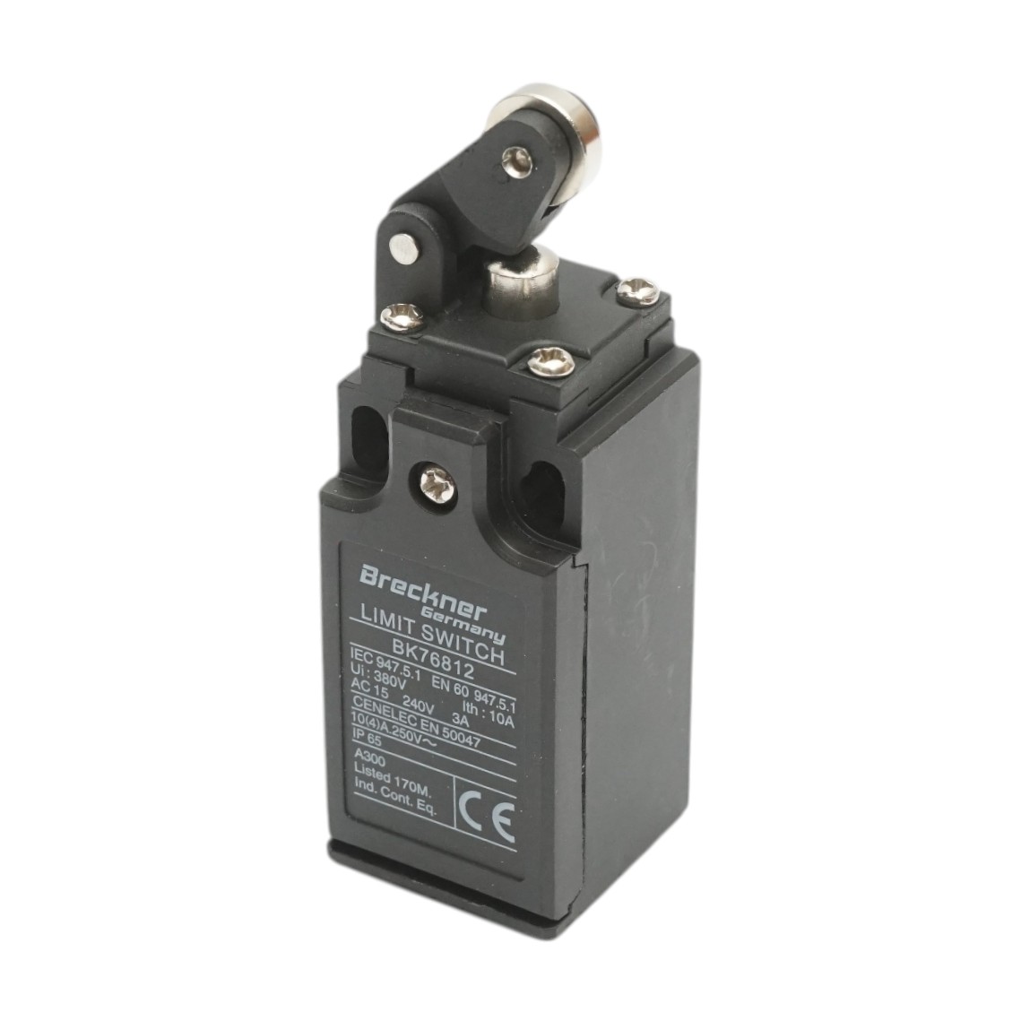 Intrerupator limita cu actuator tip piston, rola orizontala si brat scurt 250V/380V, 10A IP65 Breckner Germany - imagine 4